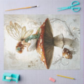 Decoupage grillige fee rode paddestoel kunstwerk tissuepapier (Craft)