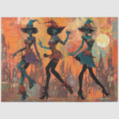 Decoupage grillige goede heksen dansen tissuepapier (Voorkant)