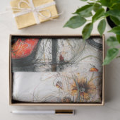 Decoupage grillige kat in Stiletto Herfst artwork Tissuepapier (Geschenk)