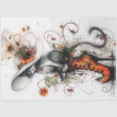 Decoupage grillige kat in Stiletto Herfst artwork Tissuepapier (Voorkant)