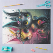 Decoupage grillige levendig gekleurde katten tissuepapier (Craft)