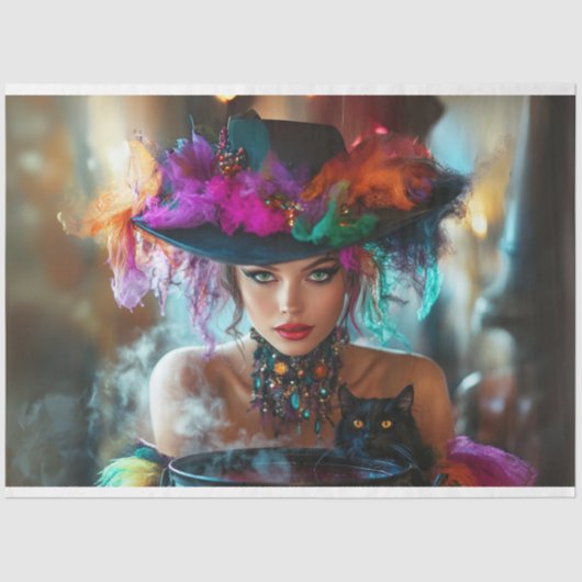 Decoupage grillige magische goede heks tissuepapier (Voorkant)