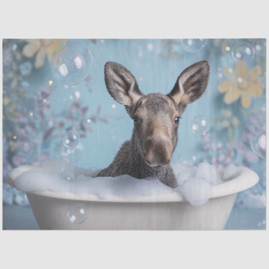 Decoupage grillige Moose Bubble Bad Tissuepapier (Voorkant)