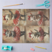 Decoupage grillige nijlpaarden gekleed in Tutu's Tissuepapier (Craft)