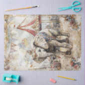 Decoupage grillige  olifant circus scene tissuepapier (Craft)