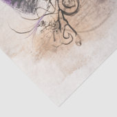 Decoupage grillige Paarse zwarte Cat Top Hat Tissuepapier (Detail)