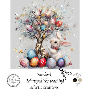 Decoupage grillige Pasen Bunny Egg Tree Tissuepapier