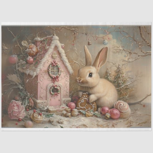 Decoupage grillige Pasen Ginger Bread Scene Tissuepapier (Voorkant)