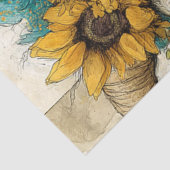 Decoupage grillige patchwork geit Zonnebloemen Tissuepapier (Detail)