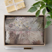 Decoupage grillige perzik gekleurde laarzen en blo tissuepapier (Geschenk)