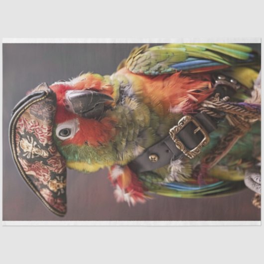 Decoupage grillige piraat Conure papegaai Tissuepapier (Voorkant)