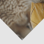 Decoupage grillige schapen winterkleding & bril tissuepapier (Detail)