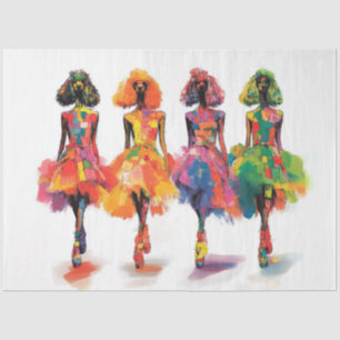Decoupage grillige standaard poedels Mode Show Tissuepapier