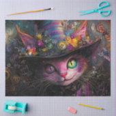 Decoupage grillige veelkleurige kat & Pet Tissuepapier (Craft)