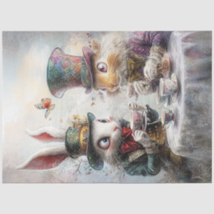 Decoupage grillige Victoriaans konijnen Tea Party Tissuepapier