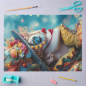 Decoupage grillige vrouw circus kostuum ontwerp tissuepapier (Craft)