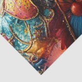 Decoupage grillige vrouw circus kostuum ontwerp tissuepapier (Detail)