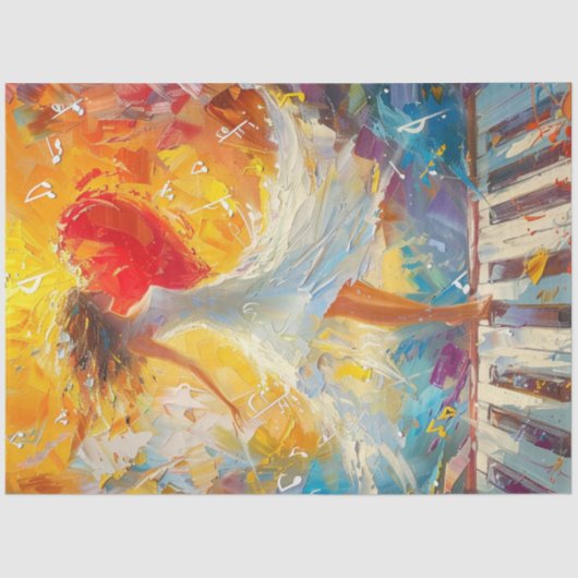 Decoupage grillige vrouw olieverfschilderij op toe tissuepapier (Voorkant)