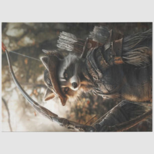 Decoupage grillige wasbeer Robyn Hood van het bos Tissuepapier