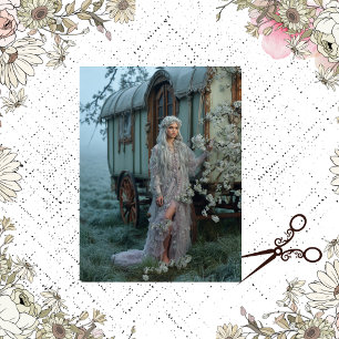Decoupage grillige zigeuner Victoriaans zwerver Tissuepapier