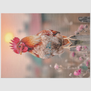 Decoupage Haan Houten Post Sunrise Crowing Tissuepapier