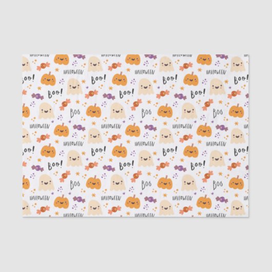 Decoupage Halloween Ghost Pumpkin Tissuepapier (Voorkant)