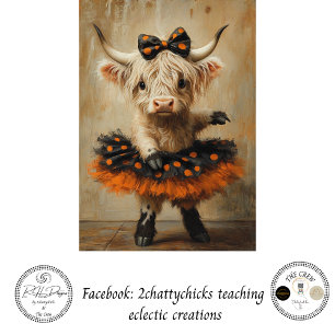 Decoupage Halloween Highland Ballerina Whimsy Tissuepapier