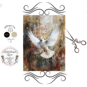 Decoupage Heilige Geest Duif Gebedsgericht Tissuepapier