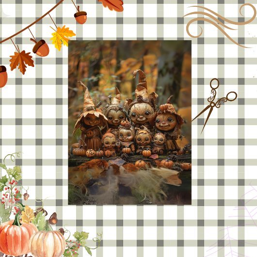 Decoupage Herfst beeldjes in Pumpkin Forest Tissuepapier