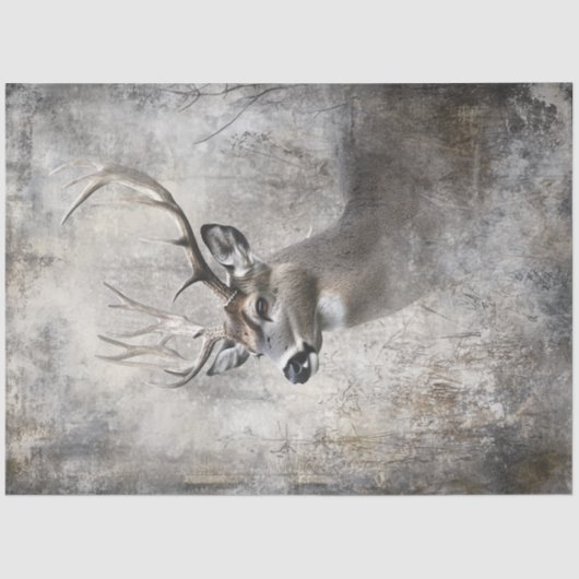 Decoupage hertenjagers dromen majestueuze dieren i tissuepapier (Voorkant)