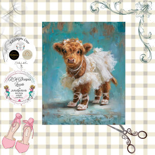Decoupage Highland Bruids Kalf Kant Parels Tissuepapier