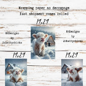 Decoupage Highland Calves Winter Scene  Inpakpapier Vel