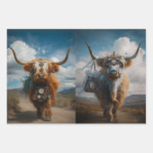 Decoupage Highland Haute Couture Steampunk Koeien Inpakpapier Vel (Voorkant)