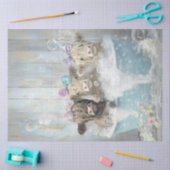 Decoupage Highland Kalveren in Bubble Bath Blue Tu Tissuepapier (Craft)