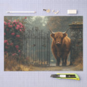 Decoupage Highland Koe Black Gate Forest Tissuepapier (Craft)