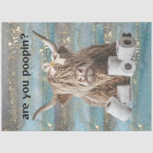 Decoupage Highland Koe Humor Are You Poopin Tissuepapier