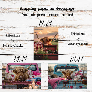 Decoupage Highland Koeien Rustieke Kunst Inpakpapier Vel