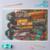 Decoupage Hippie Boho Standaard Poedel Zusters Tissuepapier (Craft)