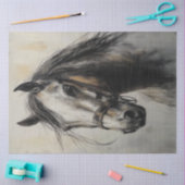 Decoupage Houtskool Paard Untamed Grace Art Tissuepapier (Craft)