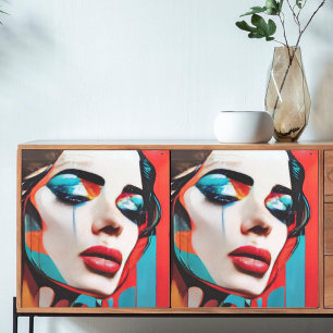 Decoupage Huilende Vrouw Pop Art Tissuepapier