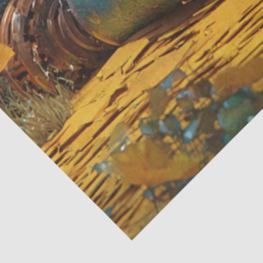 Decoupage Humanoid Robotic Steampunk Tissuepapier (Detail)