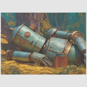 Decoupage Humanoid Robotic Steampunk Tissuepapier