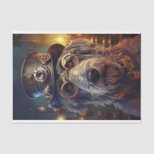 Decoupage Ierse Wolfshond Steampunk Tissuepapier (Voorkant)