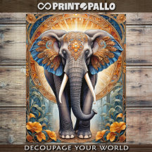 Decoupage - Indische heilige olifant als icoon