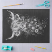 Decoupage Intrigerende Black White Highland Koe Tissuepapier (Craft)