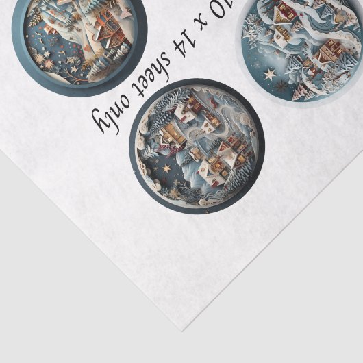 Decoupage IOD Snow Globe Molds Winter Village 3" Tissuepapier (Detail)