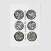 Decoupage IOD Snow Globe Molds Winter Village 3" Tissuepapier (Voorkant)