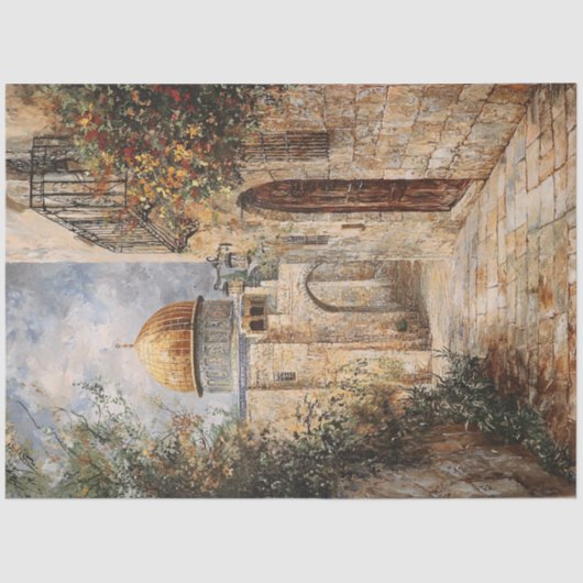 Decoupage Jeruzalem Dome of the Rock Tissuepapier (Voorkant)