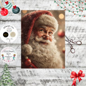 Decoupage Jolly Santa Close-up Festive Christmas Tissuepapier