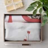 Decoupage kat verweven in rode hoge hak tissuepapier (Geschenk)